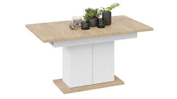 Кухонный стол раскладной Детройт тип 1 (Белый/Дуб Крафт золотой) в Элисте - предосмотр