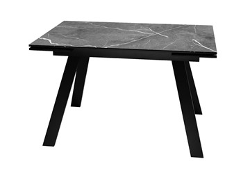 Кухонный раздвижной стол DikLine DKL140 Керамика Черный мрамор/опоры черные (2 уп.) в Элисте - предосмотр