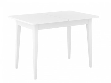 Кухонный стол раскладной Dikline M110 Белый/стекло белое сатин/ножки MM белые в Элисте