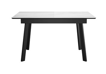 Кухонный раскладной стол DikLine SKH125 Керамика Белый мрамор/подстолье черное/опоры черные (2 уп.) в Элисте - предосмотр