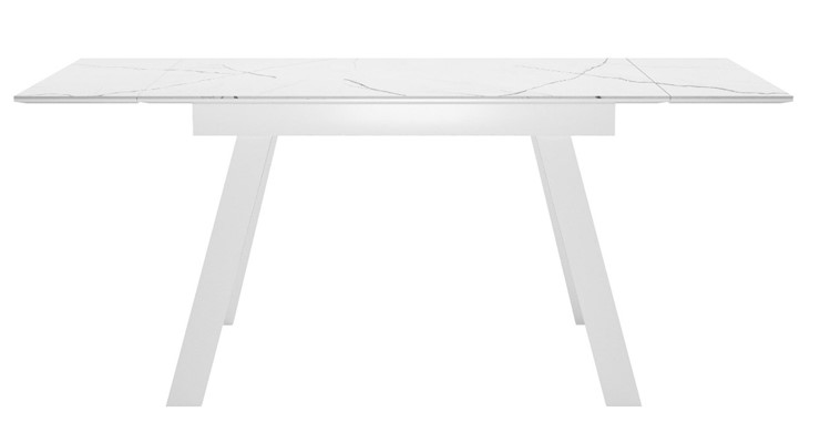 Раздвижной стол DikLine SKM140 Керамика Белый мрамор/подстолье белое/опоры белые (2 уп.) в Элисте - изображение 2