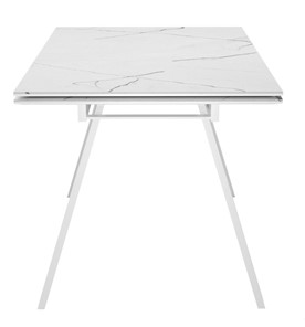 Раздвижной стол DikLine SKM140 Керамика Белый мрамор/подстолье белое/опоры белые (2 уп.) в Элисте - предосмотр 3