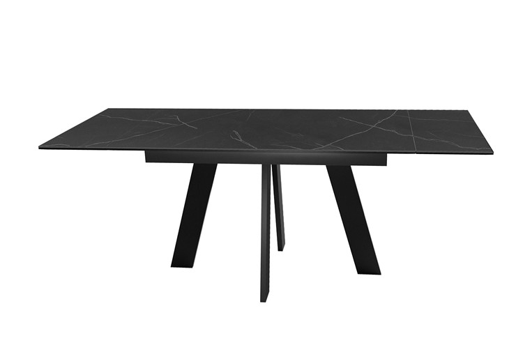 Кухонный раскладной стол DikLine SKM140 Керамика Черный мрамор/подстолье черное/опоры черные (2 уп.) в Элисте - изображение 3