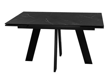 Кухонный раскладной стол DikLine SKM140 Керамика Черный мрамор/подстолье черное/опоры черные (2 уп.) в Элисте - предосмотр 5