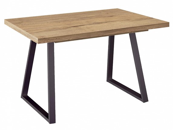 Кухонный стол раздвижной Dikline ZB120 Дуб Галифакс натуральный/ножки черные в Элисте - изображение