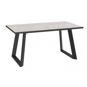 Кухонный стол раскладной Dikline ZL140 Хромикс белый/ножки черные в Элисте - предосмотр