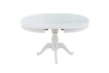 Кухонный раскладной стол Фабрицио-1 Glass, Круг 1000, фотопечать (Мрамор 4) в Элисте - предосмотр 3