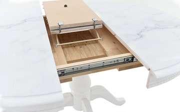 Кухонный раскладной стол Фабрицио-1 Glass, Круг 1000, фотопечать (Мрамор 4) в Элисте - предосмотр 4