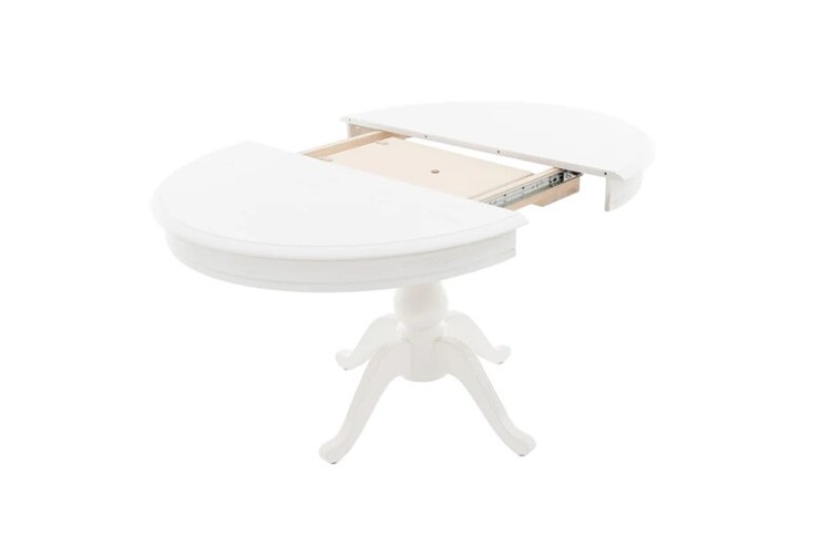 Кухонный стол раскладной Фабрицио-1 Круг 1000, (D100, Тон 9 - Эмаль белая) в Элисте - изображение 1