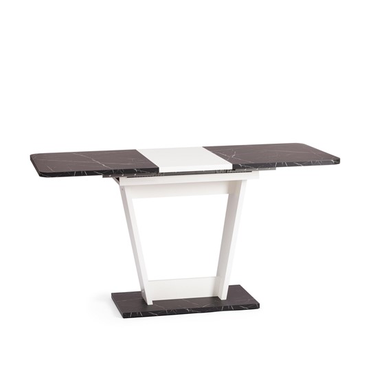 Кухонный стол раскладной FOX, ЛДСП, 68.6x110-145x75 см, Мрамор черный/Белый, арт.21177 в Элисте - изображение 7