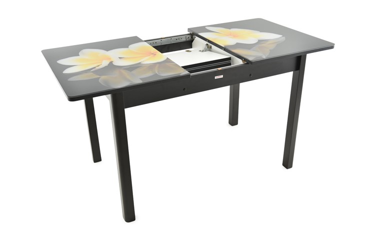 Кухонный раскладной стол Гамбург исп. 1, ноги метал. крашеные №23 (Exclusive h159/белый) в Элисте - изображение 2