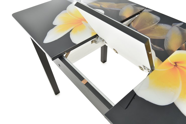 Кухонный раскладной стол Гамбург исп. 1, ноги метал. крашеные №23 (Exclusive h159/белый) в Элисте - изображение 5