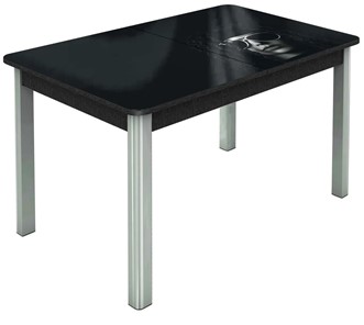 Кухонный раскладной стол Гамбург исп. 1, ноги метал. крашеные №23 (Exclusive h191/черный) в Элисте