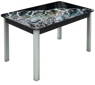 Кухонный раздвижной стол Гамбург исп. 1, ноги метал. крашеные №23 (Exclusive h258/черный) в Элисте - предосмотр