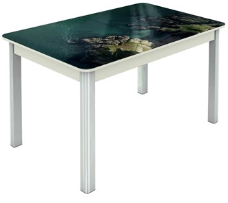 Кухонный раздвижной стол Гамбург исп. 2, ноги метал. крашеные №23 (Exclusive h160/белый) в Элисте