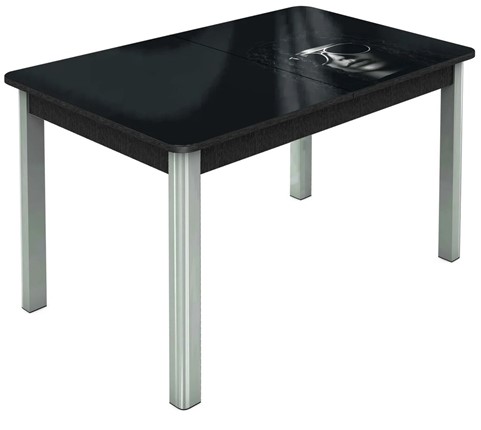 Кухонный стол раздвижной Гамбург исп. 2, ноги метал. крашеные №23 (Exclusive h191/черный) в Элисте - изображение