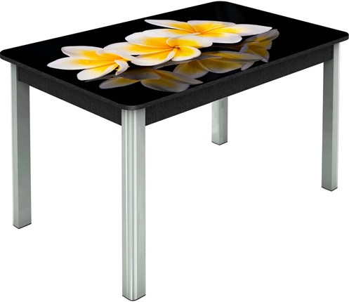 Обеденный раздвижной стол Гамбург исп.1 ноги метал. крашеные №23, Фотопечать (Цветы №11) в Элисте - изображение