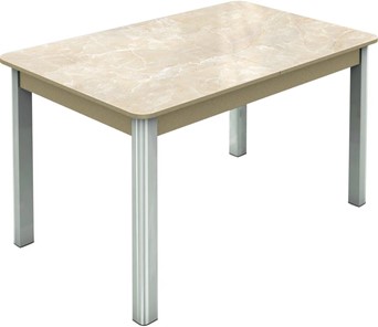 Обеденный раздвижной стол Гамбург исп.1 ноги метал. крашеные №23, Фотопечать (Мрамор №6) в Элисте - предосмотр