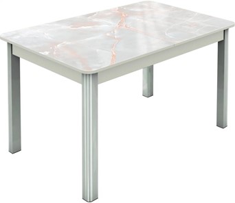 Кухонный стол раздвижной Гамбург исп.1 ноги метал. крашеные №23, Фотопечать (Мрамор №7) в Элисте - предосмотр
