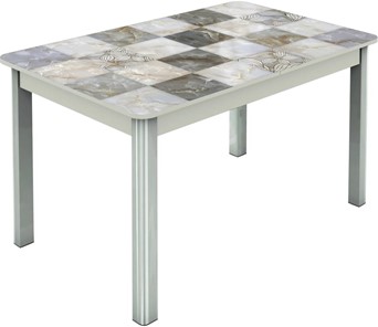 Кухонный стол раскладной Гамбург исп.1 ноги метал. крашеные №23, Фотопечать (Текстура №34) в Элисте