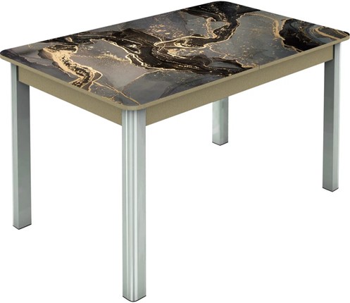 Кухонный стол раскладной Гамбург исп.2 ноги метал. крашеные №23, Фотопечать (Мрамор №22) в Элисте - изображение
