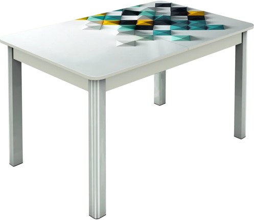 Кухонный стол раскладной Гамбург исп.2 ноги метал. крашеные №23, Фотопечать (Текстура №44) в Элисте - изображение