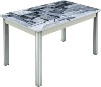 Кухонный раскладной стол Гамбург исп.2 ноги метал. крашеные №23, Фотопечать (Текстура №74) в Элисте