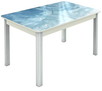 Кухонный стол раскладной Гамбург Мини, ноги метал. крашеные №23 (Exclusive h159/белый) в Элисте