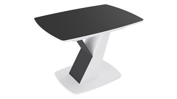 Стол раздвижной Гарда тип 1, цвет Белый/Стекло матовое черный графит в Элисте