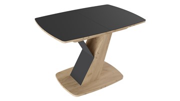 Кухонный стол раскладной Гарда тип 1, цвет Дуб крафт золотой/Стекло матовое черный графит в Элисте