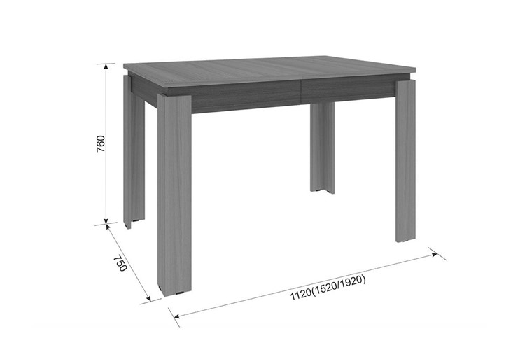 Кухонный раскладной стол Гермес 2 дуб млечный-венге 750х1120х760 в Элисте - изображение 2