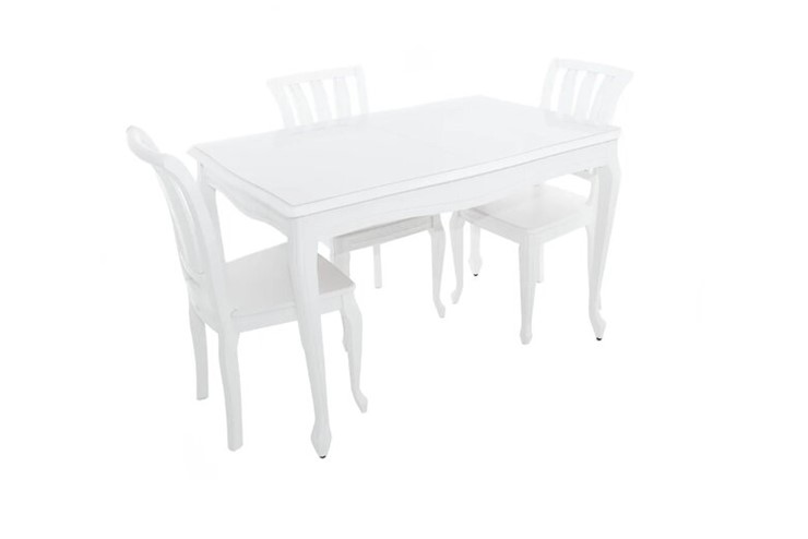 Кухонный стол раскладной Кабриоль GLASS 1200х800, (Тон 9 - Эмаль белая + Белое стекло) в Элисте - изображение 10