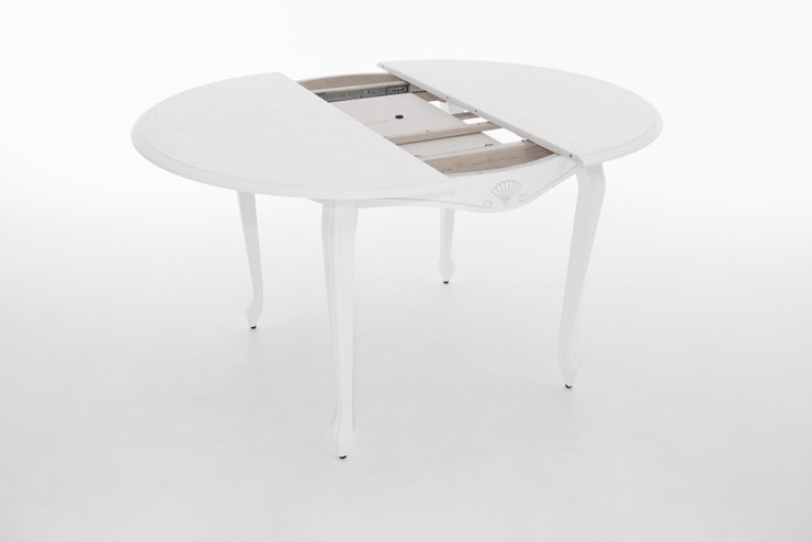 Обеденный раздвижной стол Кабриоль исп. Круг 1050, тон 12 Покраска + патина с прорисовкой (на столешнице) в Элисте - изображение 2