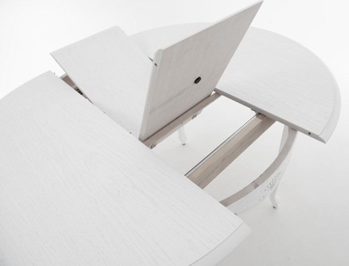 Кухонный раскладной стол Кабриоль исп. Круг 1250, тон 10 (Морилка/Эмаль) в Элисте - изображение 4