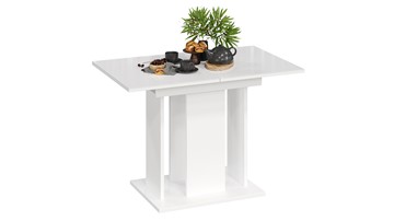Кухонный стол раздвижной Кёльн тип 1 (Белый, Стекло Белый глянец) в Элисте - предосмотр