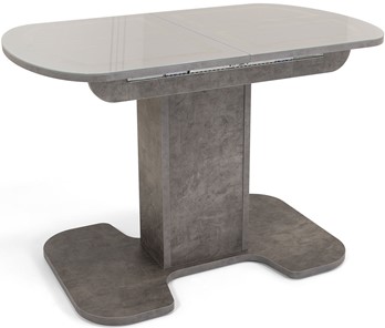 Кухонный стол раздвижной Кубика Киото-1 (ноги серый камень, серебро/серый камень) в Элисте