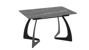 Раздвижной стол Конкорд Тип 2 (Черный муар/Стекло матовое черный мрамор) в Элисте - предосмотр 2