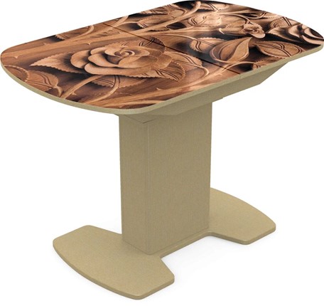 Раздвижной стол Корсика исп. 2 Фотопечать (Дерево №4) 1200(1515)*800 в Элисте - изображение