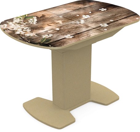Раздвижной стол Корсика исп. 2 Фотопечать (Дерево №7) 1200(1515)*800 в Элисте - изображение
