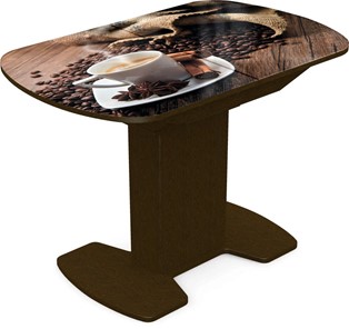 Кухонный стол раскладной Корсика исп. 2 Фотопечать (Кофе №22) 1200(1515)*800 в Элисте