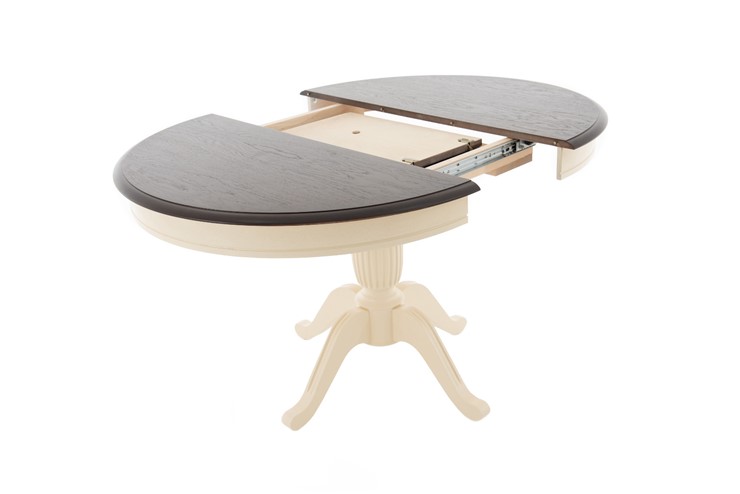 Кухонный стол раздвижной Леонардо-1 исп. Круг 1000, тон 2 Покраска + патина с прорисовкой (на столешнице) в Элисте - изображение 2
