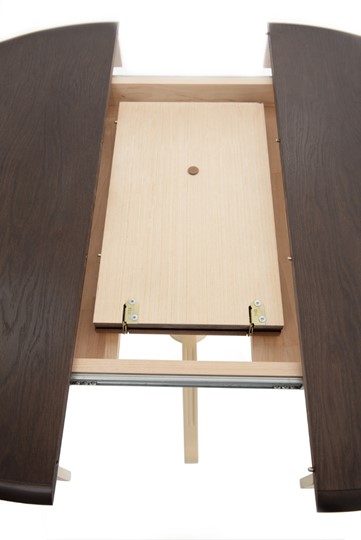 Кухонный стол раскладной Леонардо-1 исп. Круг 1000, тон 9 (Морилка/Эмаль) в Элисте - изображение 4