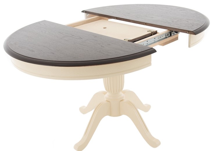 Обеденный раздвижной стол Леонардо-1 исп. Круг 900, тон 7 (Морилка/Эмаль) в Элисте - изображение 2