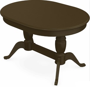 Кухонный стол раскладной Леонардо-2 исп. Овал, тон 5 Покраска + патина (в местах фрезеровки) в Элисте