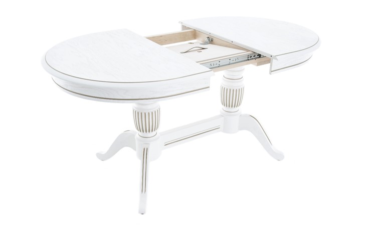 Кухонный раздвижной стол Леонардо-2 исп. Овал, тон 7 Покраска + патина с прорисовкой (на столешнице) в Элисте - изображение 1