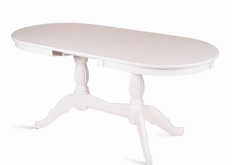 Обеденный раздвижной стол Лилия-1300 (белая эмаль) 78,5x82x130+35 в Элисте - изображение 2