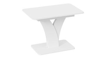 Раздвижной стол Люксембург тип 2 (Белый/Стекло белое матовое) в Элисте