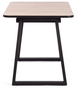 Обеденный раздвижной стол MALTIDO ЛДСП/HPL/металл, 130/160x75x75 Дуб Вотан/чёрный арт.19745 в Элисте - предосмотр 1