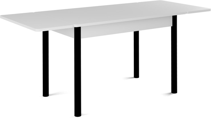Стол раздвижной Милан-1 EVO, ноги металлические черные, белый цемент в Элисте - изображение 1