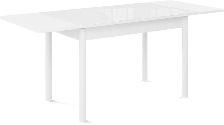 Стол раздвижной Милан-2 EVO, ноги белые, стекло белое/белый в Элисте - изображение 1